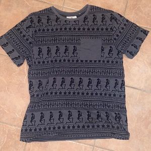 Mens Gray on the Byas short sleeve shirt skeleton tribal 420 african
